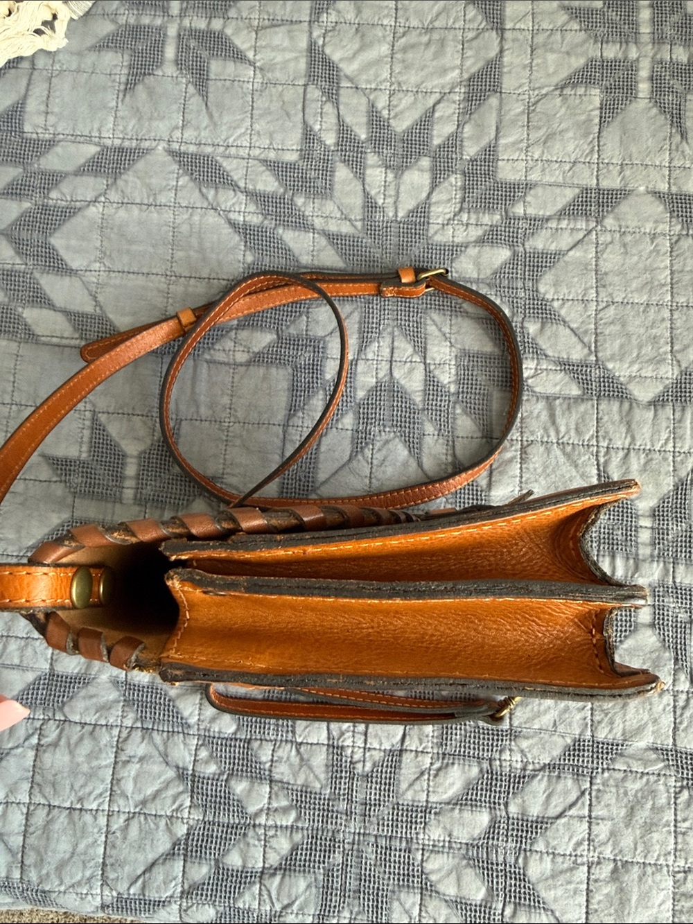 Patricia Nash Tooled Leather Crossbody/Clutch Bag - Cognac - Picture 6 of 8